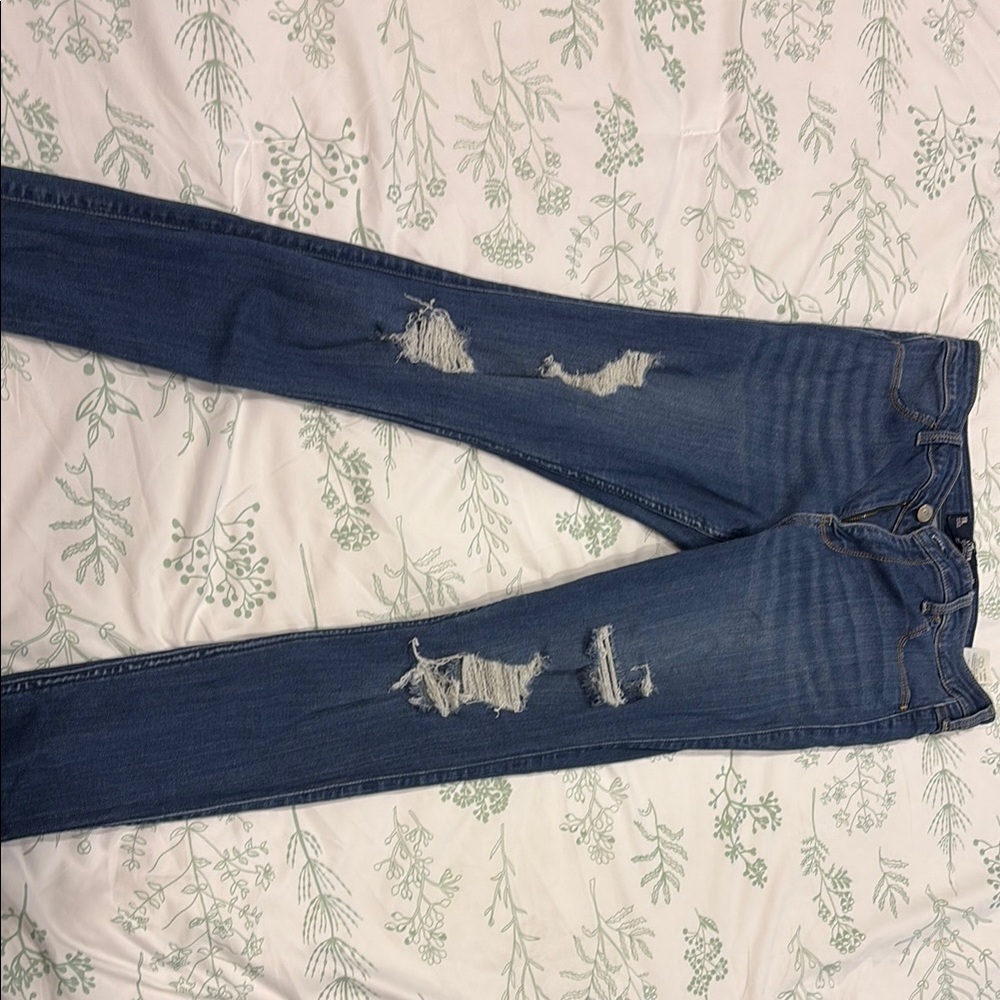 Blue Distressed Women's Jeans